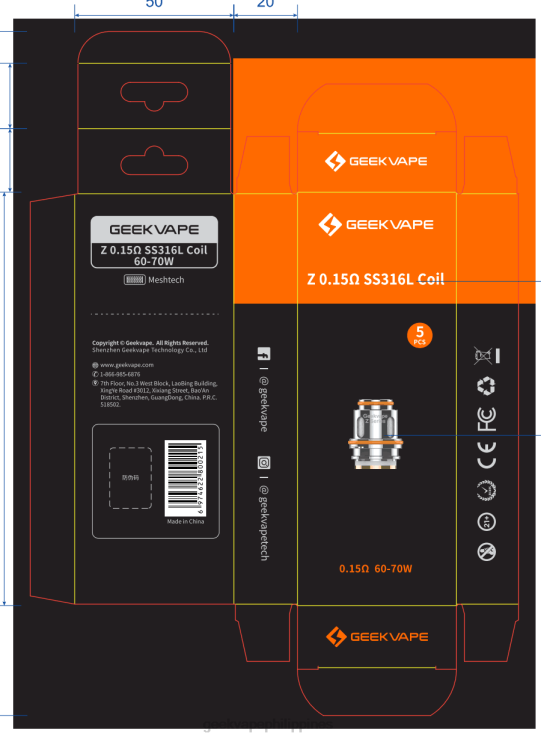 Geek Vape Price Philippines GeekVape 5pcs/Pack Z Series Coil Z0.4 OHM XM V680P2